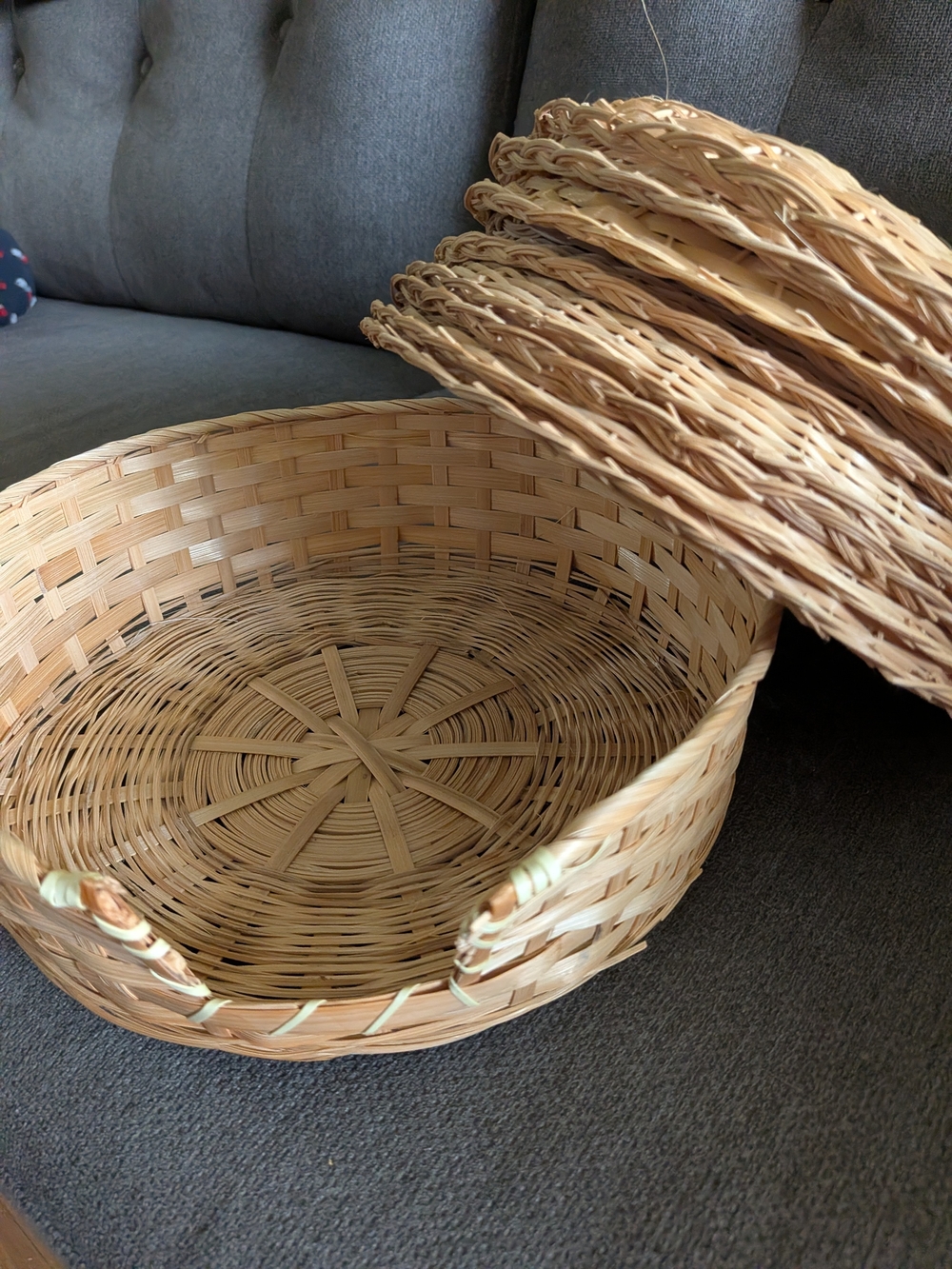 Handwoven Rattan  Storage Basket - Natural